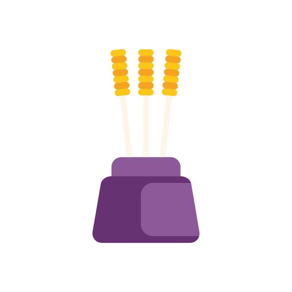 Purple incense sticks spreading aroma in holder vector