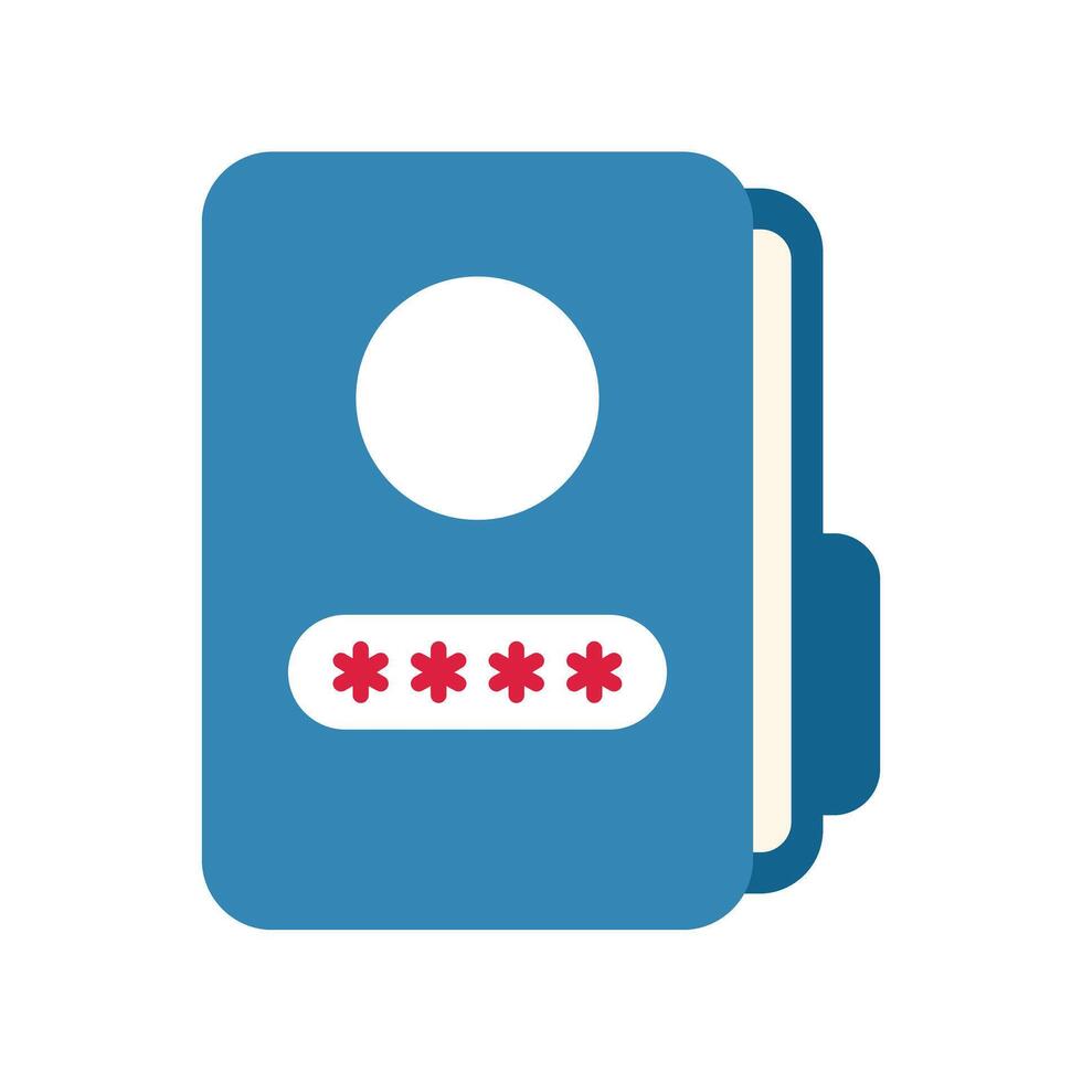Blue digital folder icon secured with password symbol vector