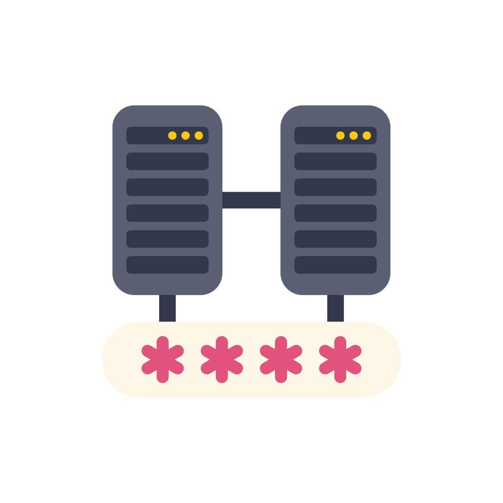 Server connection showing password protection with asterisks vector