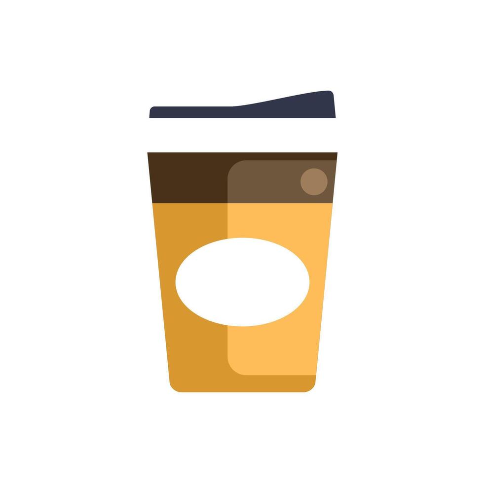 Disposable coffee cup with blank label for branding mockup vector