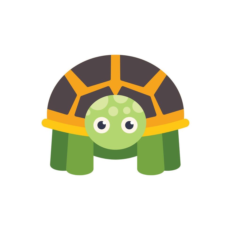 Cute cartoon turtle looking forward with big eyes vector
