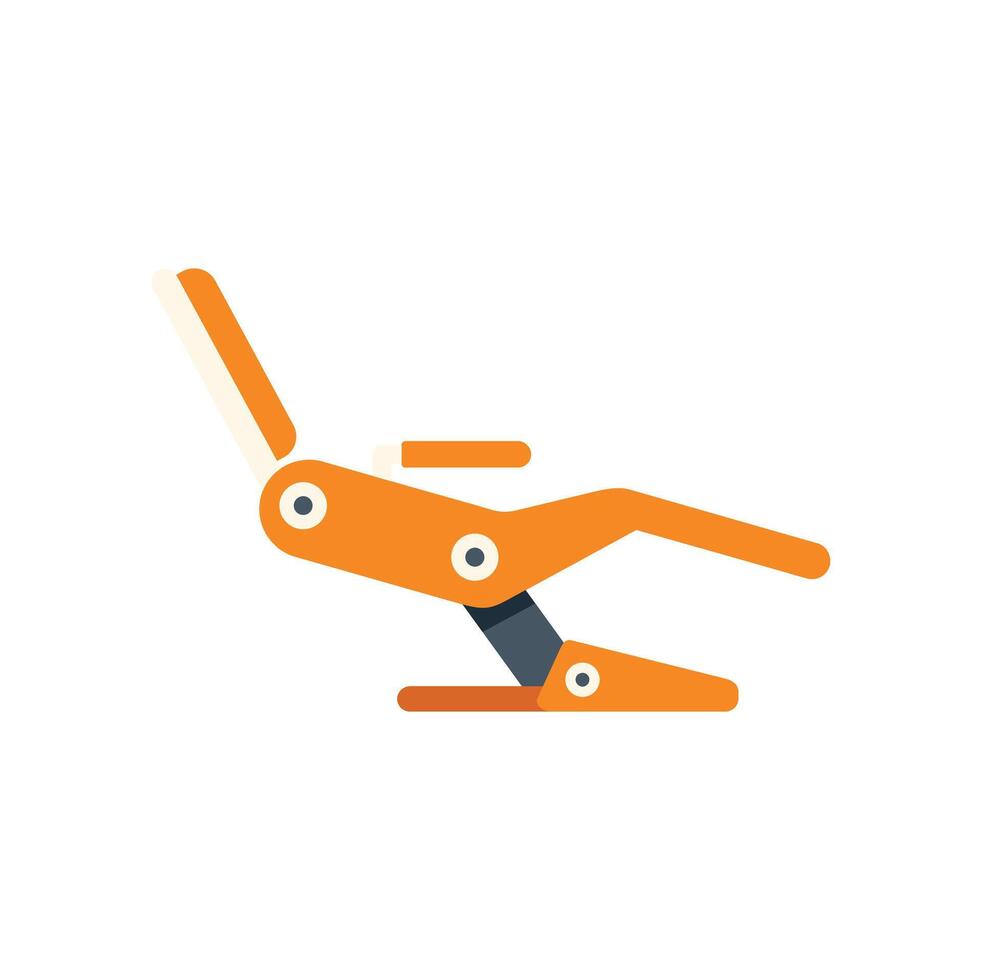 Adjustable orange medical chair reclining for examination vector