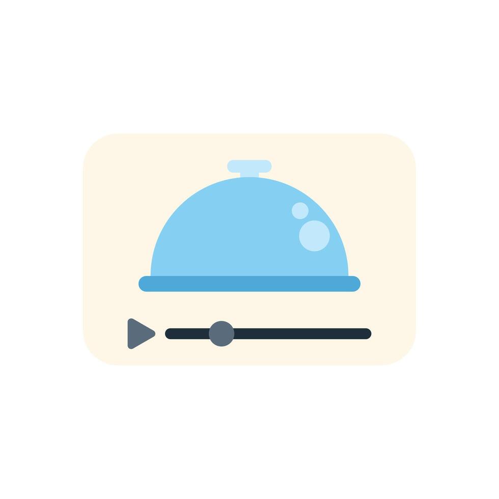 player showing restaurant cloche representing online cooking course vector