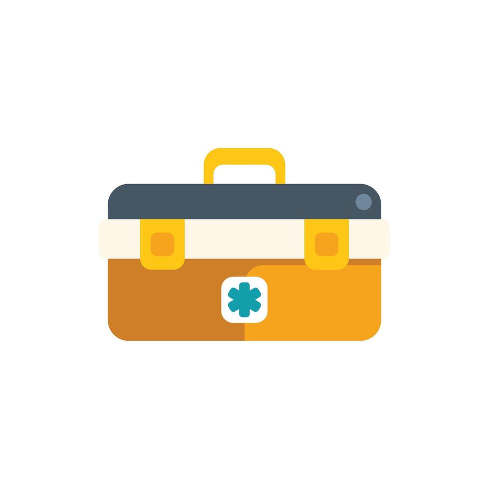 First aid kit closed with latches and star of life symbol vector