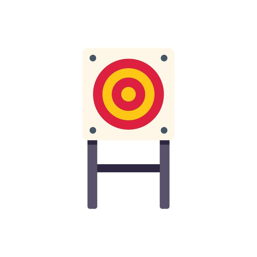 Archery target standing on support structure isolated on white background vector