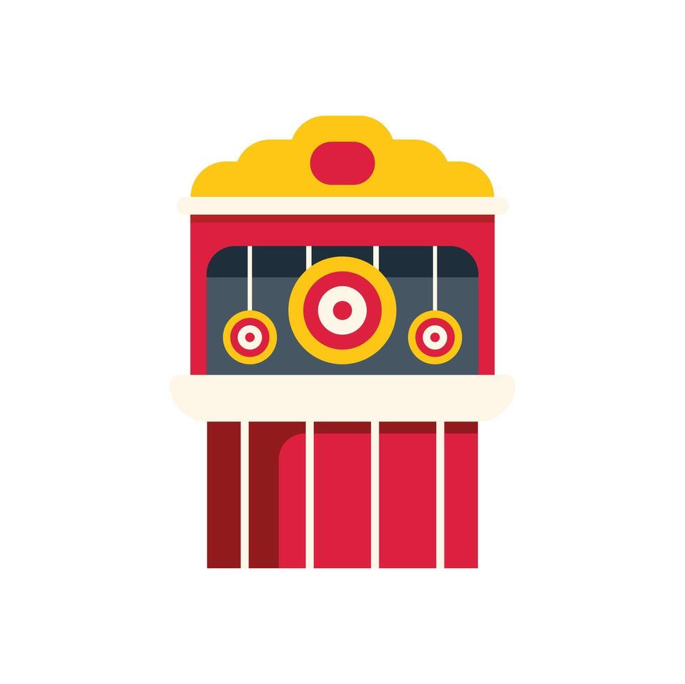 Shooting gallery booth with targets at amusement park vector