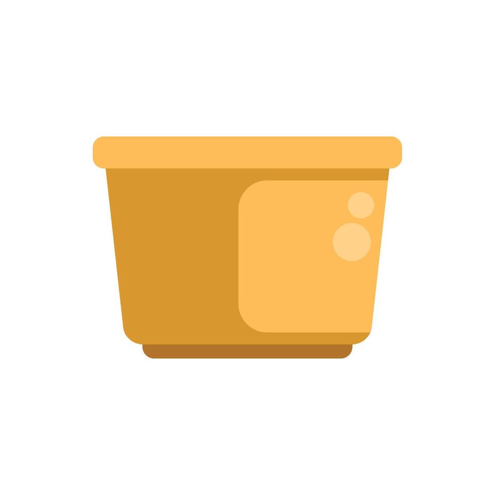 Empty plastic container with label for food storage vector
