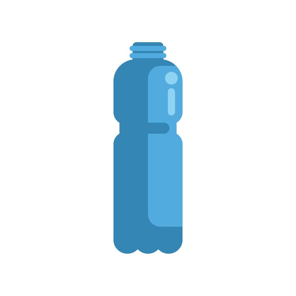 Blue plastic bottle with cap showing liquid inside vector
