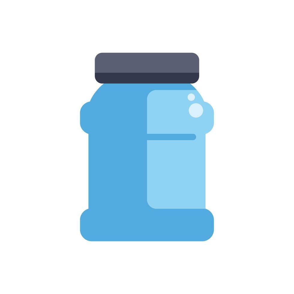 Blue water bottle with bubbles showing water level inside vector