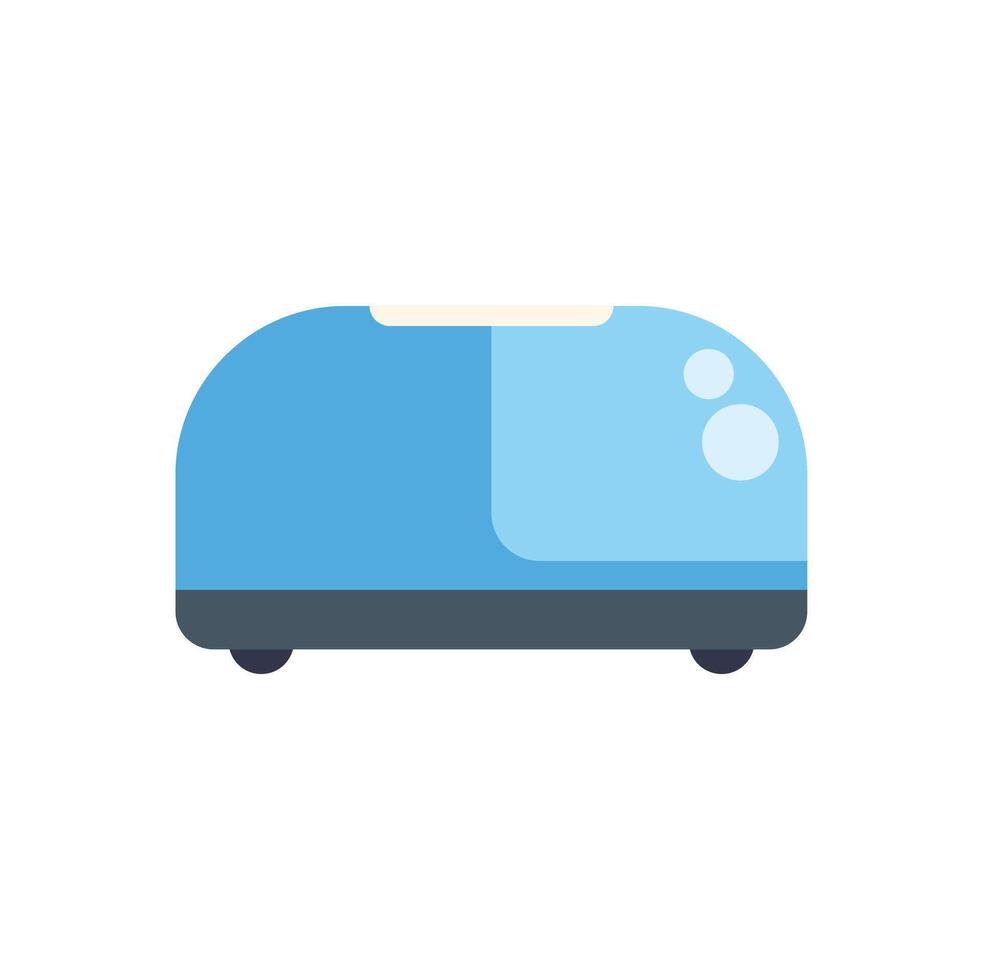 Blue toaster kitchen appliance making breakfast toast icon vector