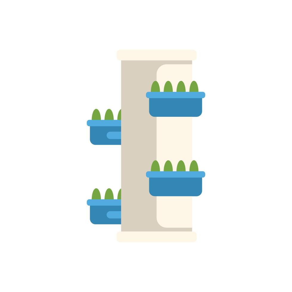Modern vertical indoor garden with pots for growing plants at home vector