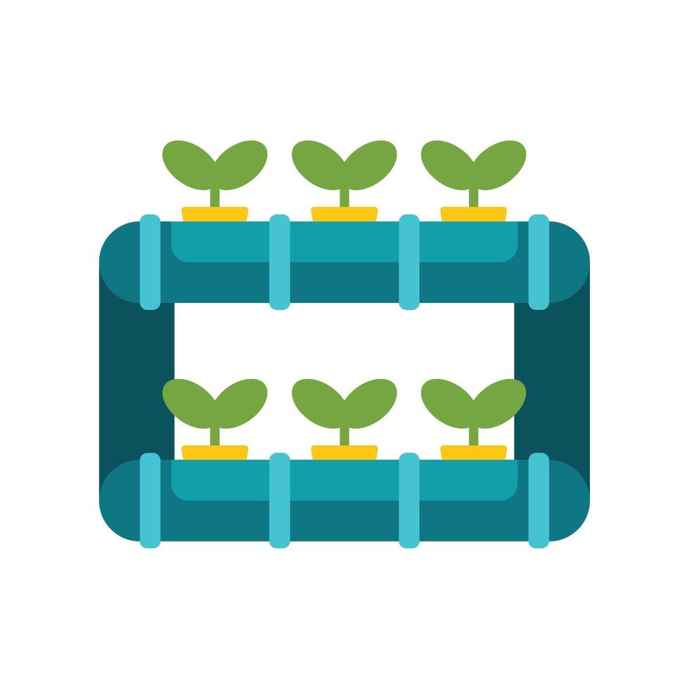 Hydroponic system growing plants using mineral nutrient solutions vector