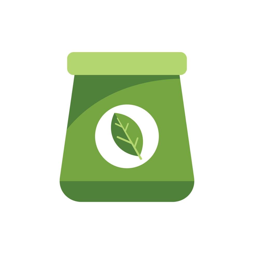 Green packaging with leaf logo representing bio product vector
