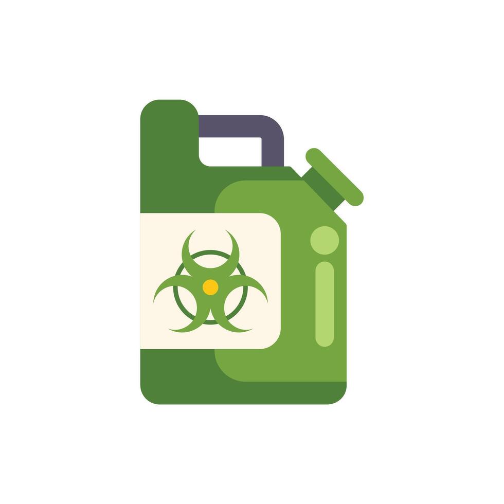 Green jerrycan containing hazardous biohazard material vector