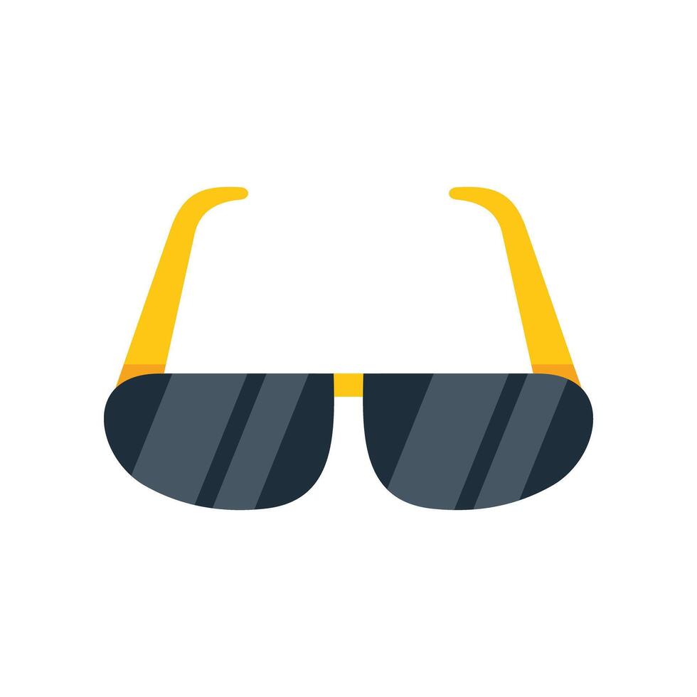 Sunglasses with yellow rims are protecting eyes from the sun vector