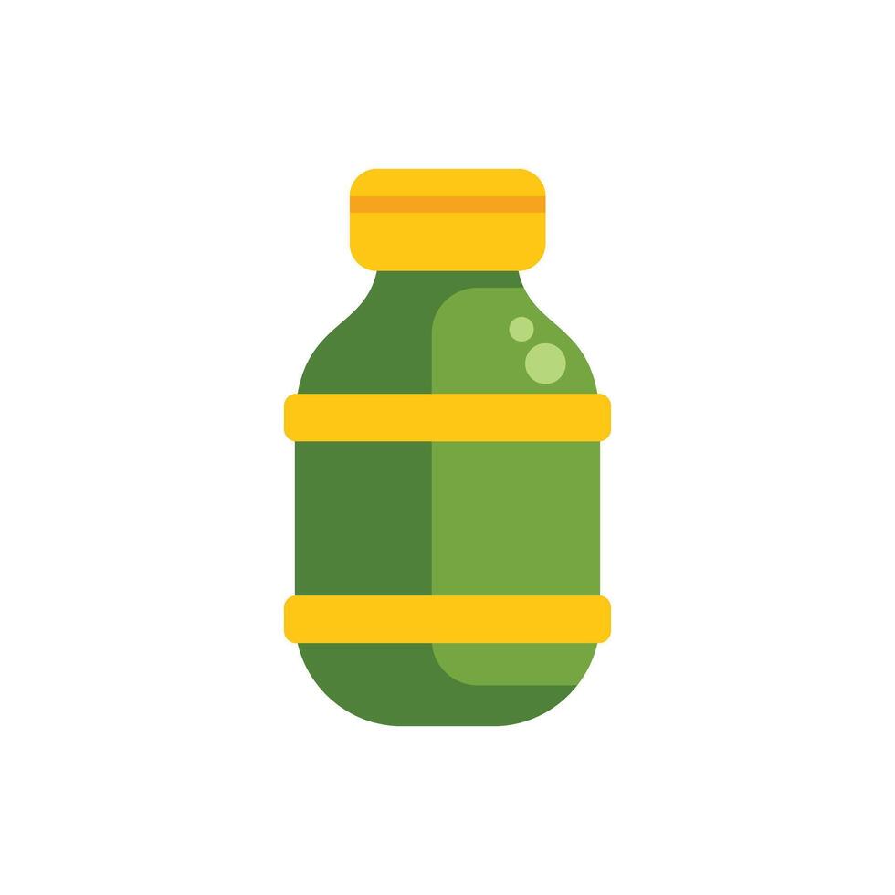 Green water bottle with yellow cap for staying hydrated vector