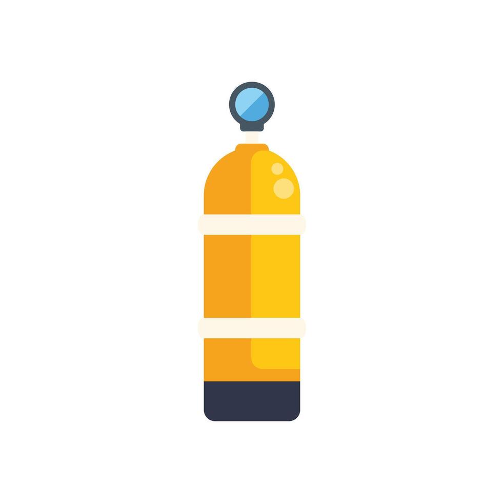 Yellow oxygen tank providing air while scuba diving vector