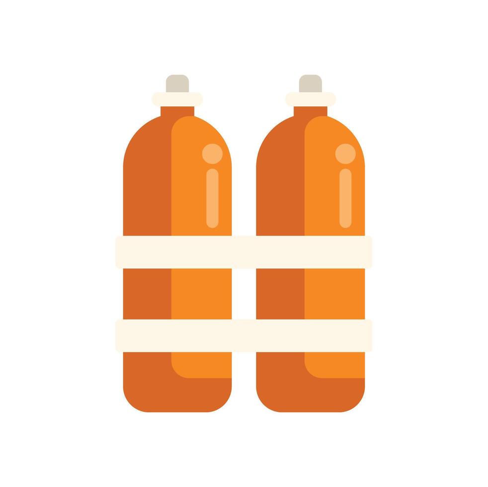 Two orange diving cylinders for safe underwater exploration vector