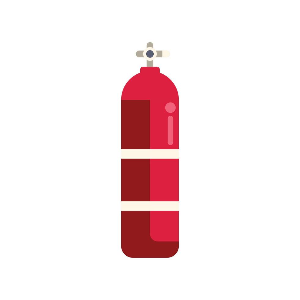 Red oxygen tank providing air for breathing underwater vector