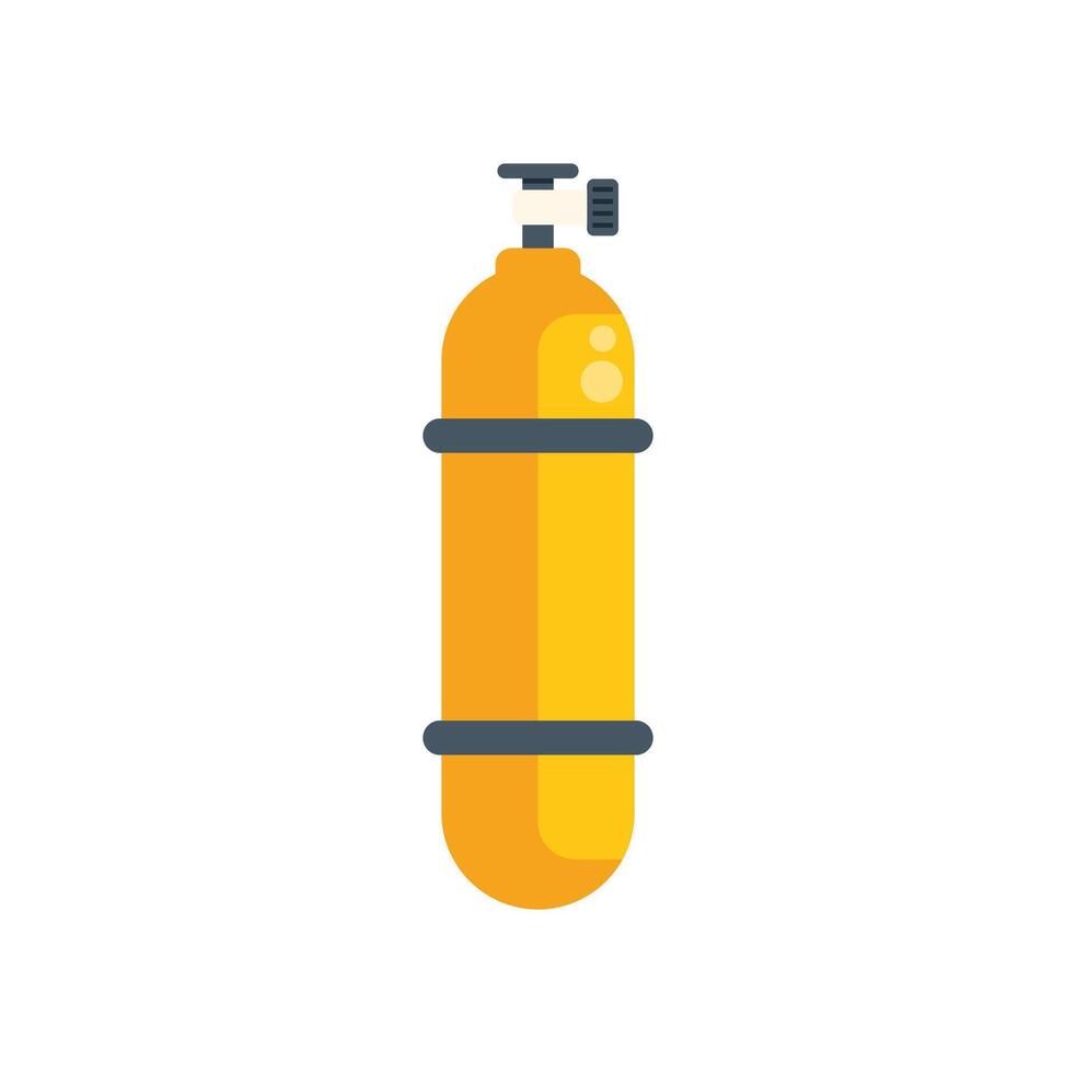 Yellow oxygen cylinder providing compressed gas for breathing vector