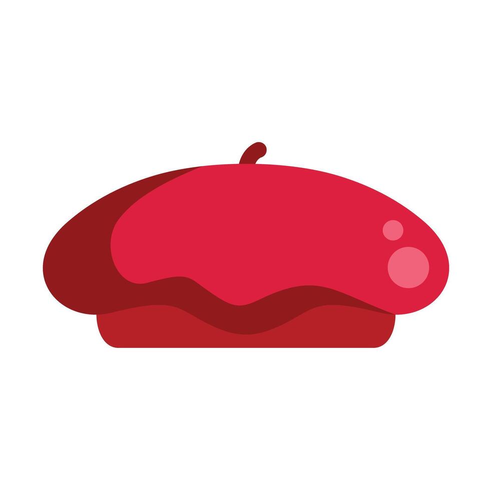 Red french beret bringing parisian elegance to your designs vector