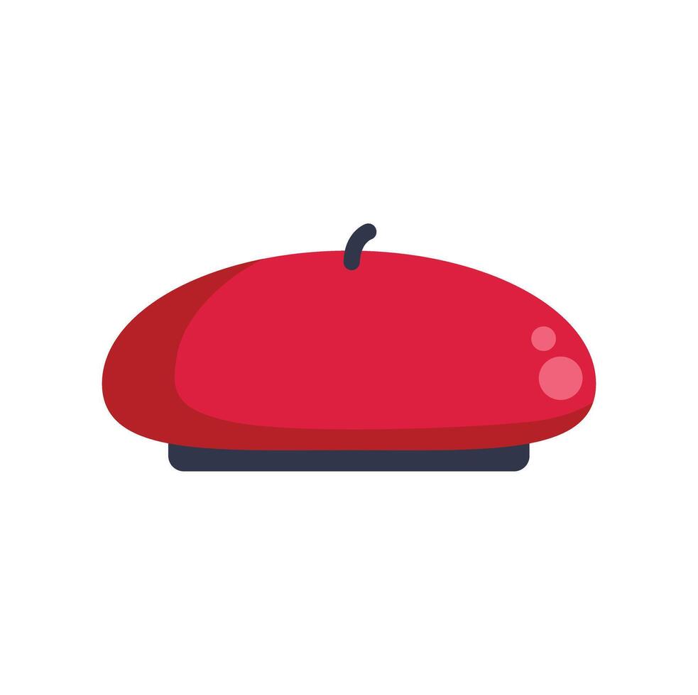 Red french beret bringing parisian style to mind vector