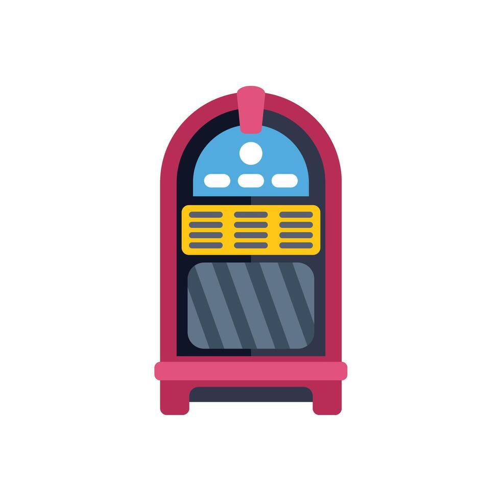 Classic jukebox playing music from the past in flat design vector