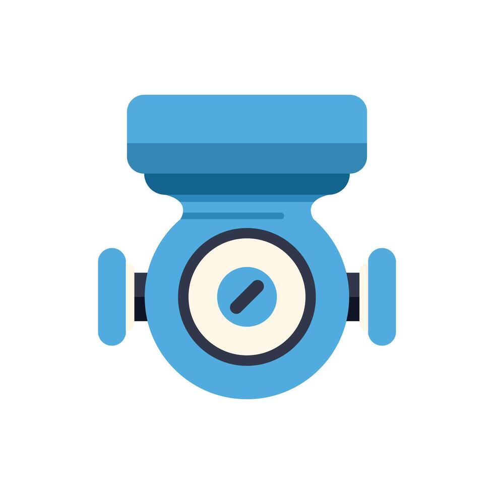 Blue water meter icon showing water consumption tracking vector