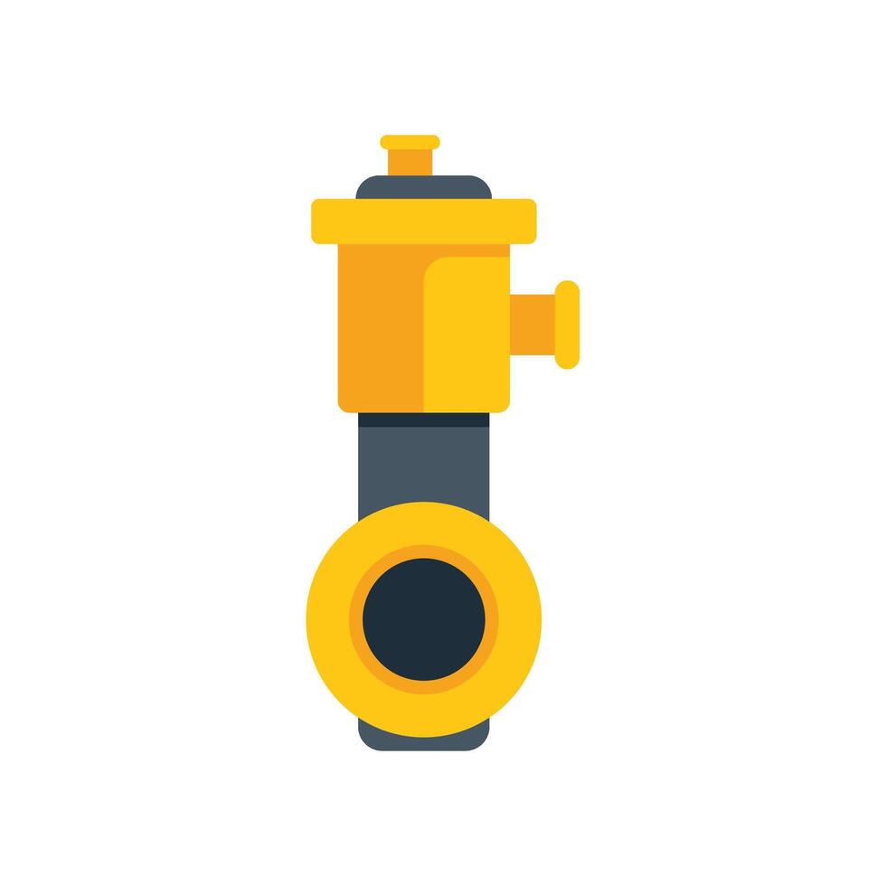 Yellow fire hydrant standing on white background vector