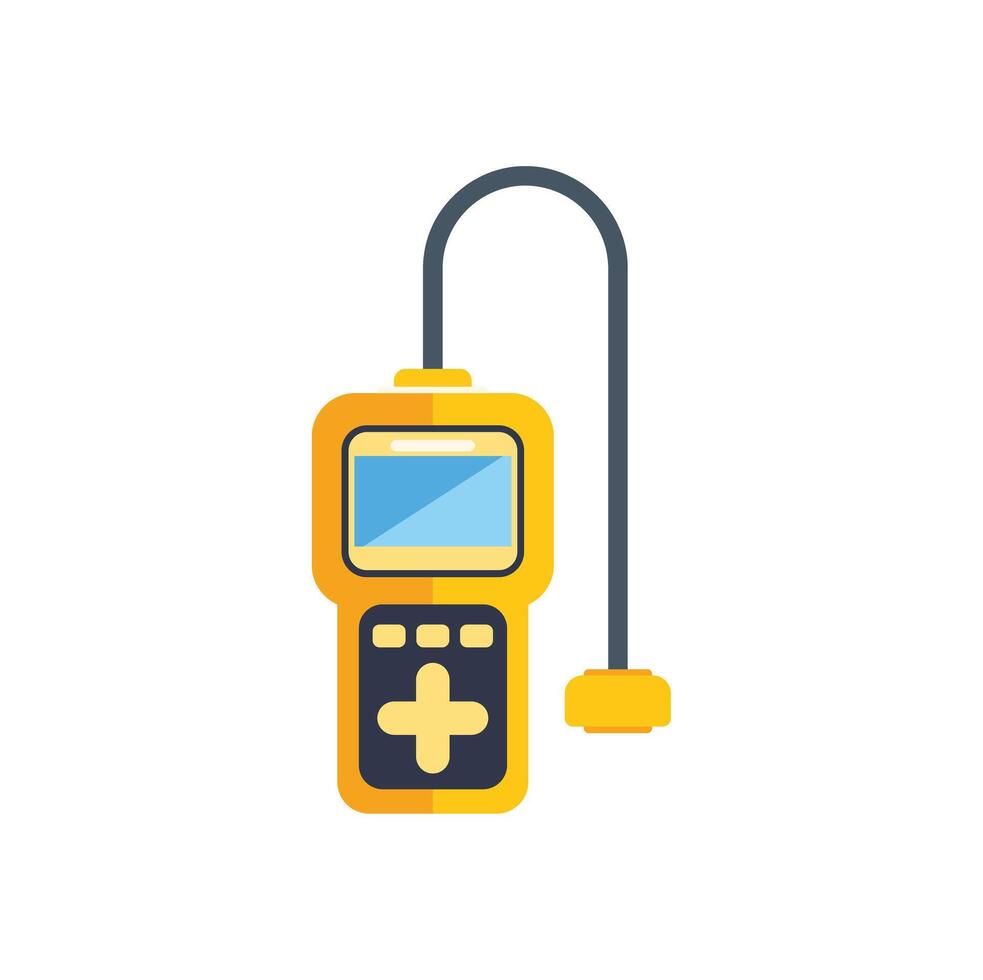 Electronic device with screen and buttons is showing plus sign vector