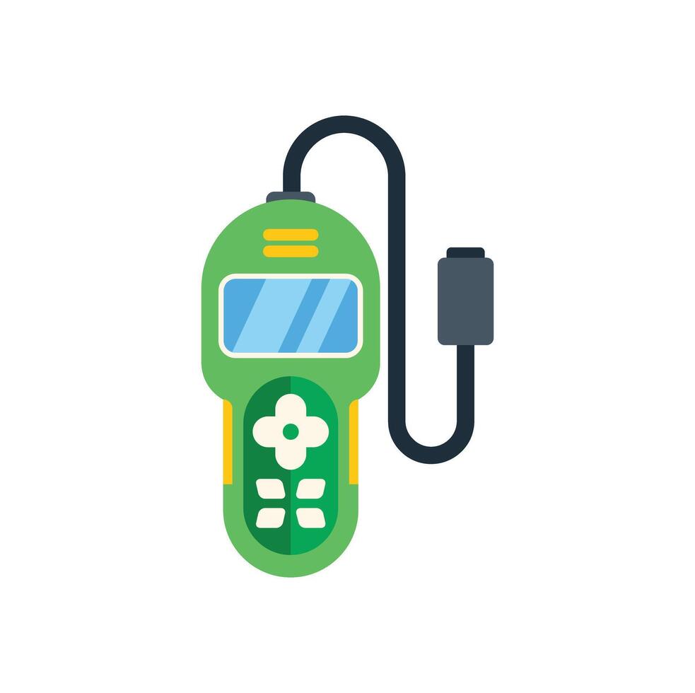 Green glucometer device measuring sugar level for diabetes control vector