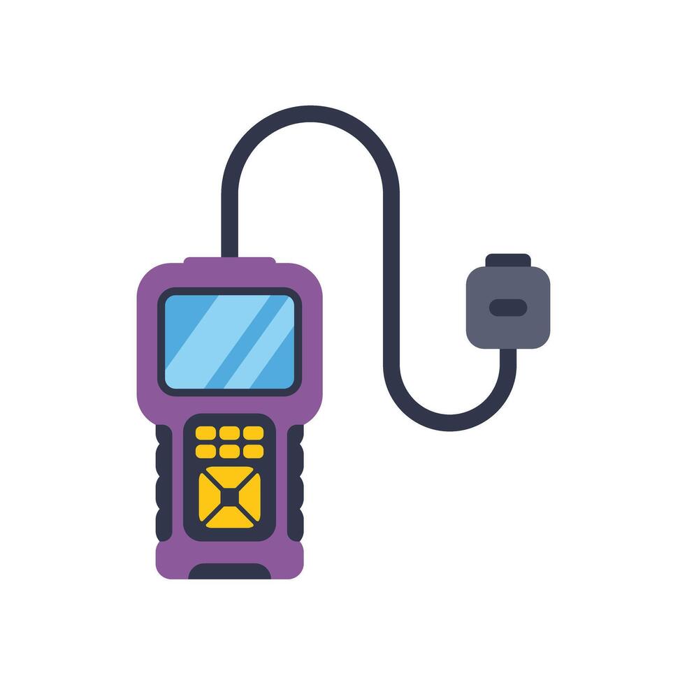 Car diagnostic scanner tool showing engine error codes is connected vector