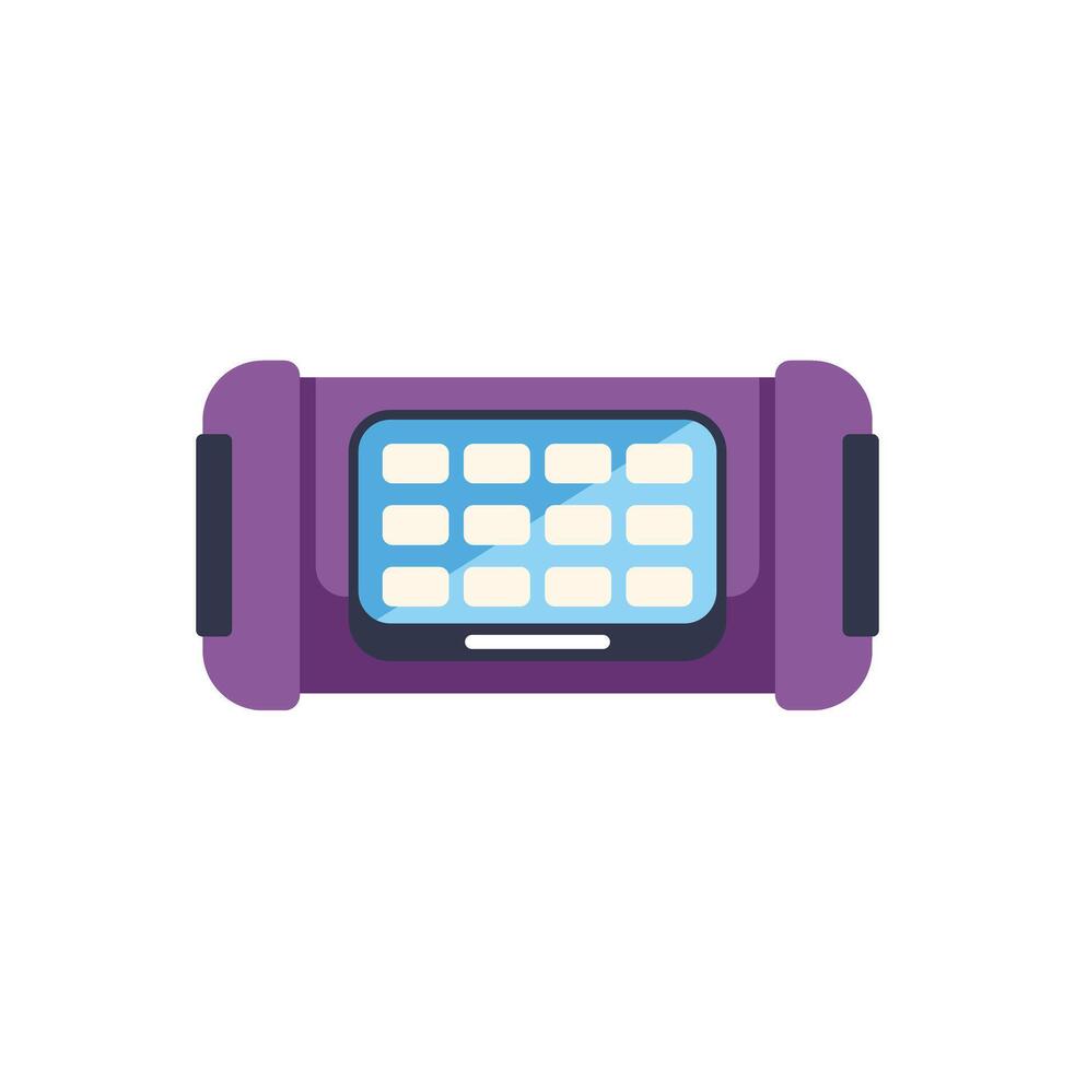 Modern smart wristwatch presenting empty cells displaying apps interface vector