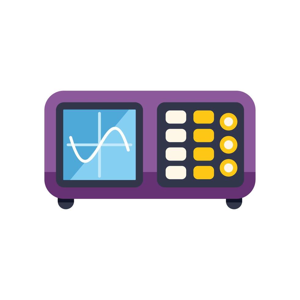 Electronic device showing sinusoidal signal on screen vector