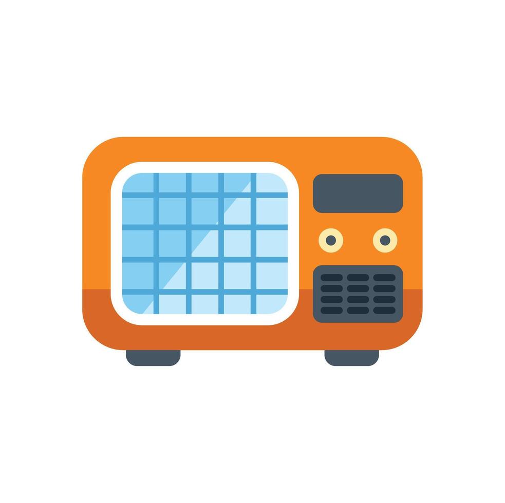 Orange retro style radio receiver playing music vector