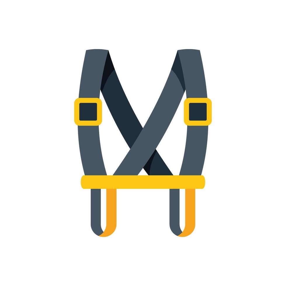Safety harness for working at height preventing falls from elevation vector