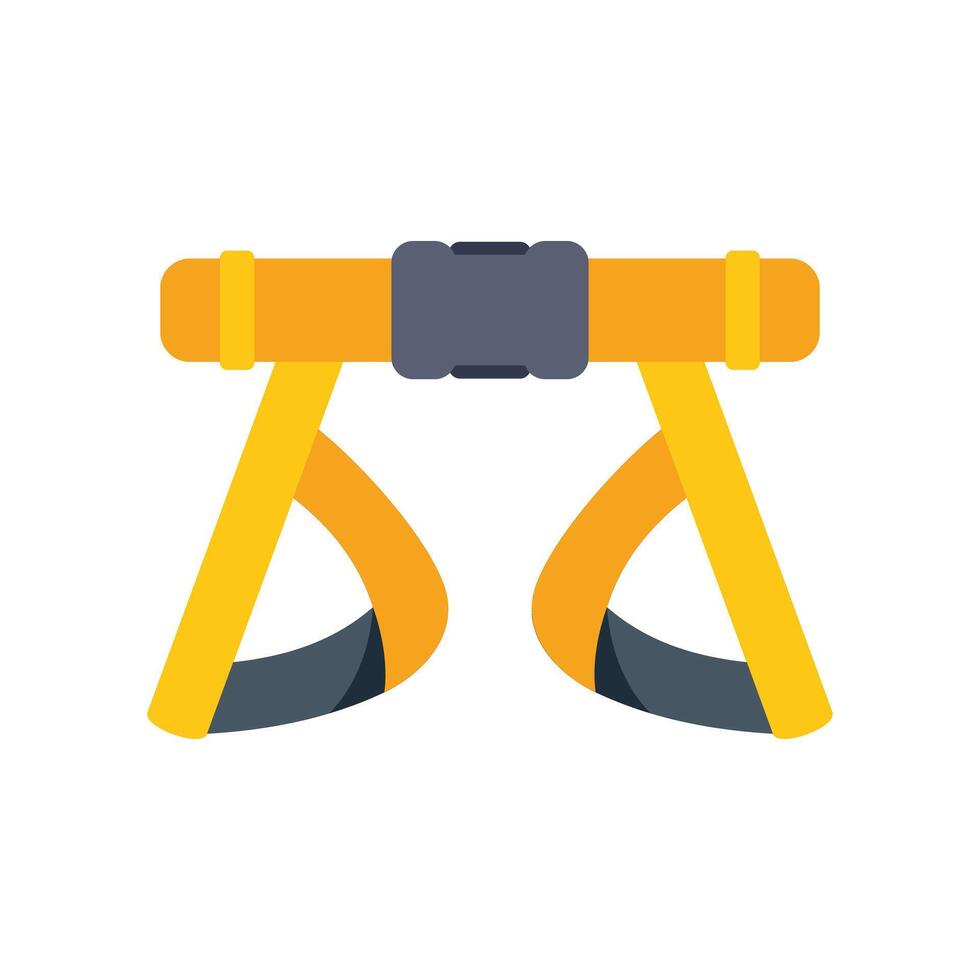 Yellow safety harness protecting from falling down vector