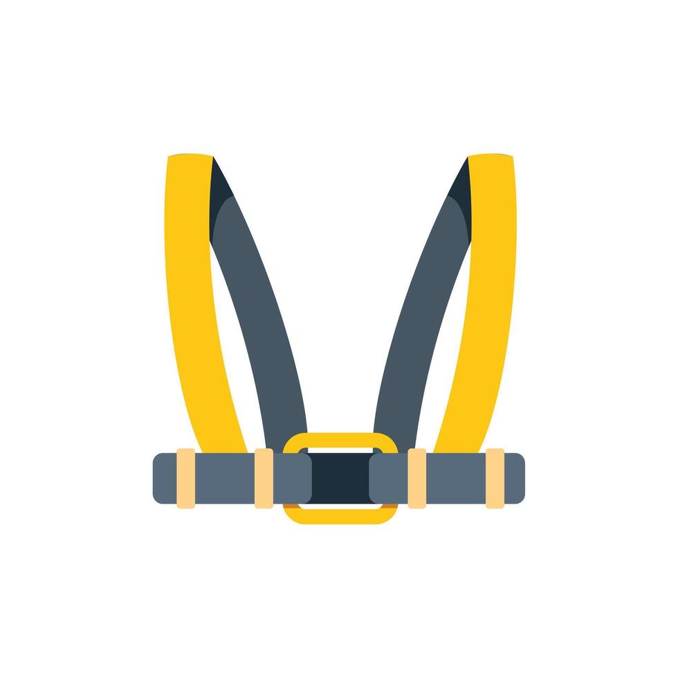 Safety harness keeping workers safe on construction site vector