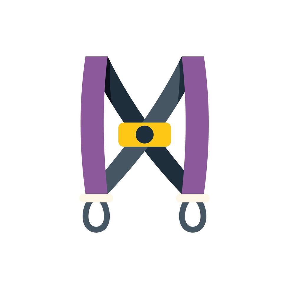 Climbing harness keeping you safe while climbing high mountains vector
