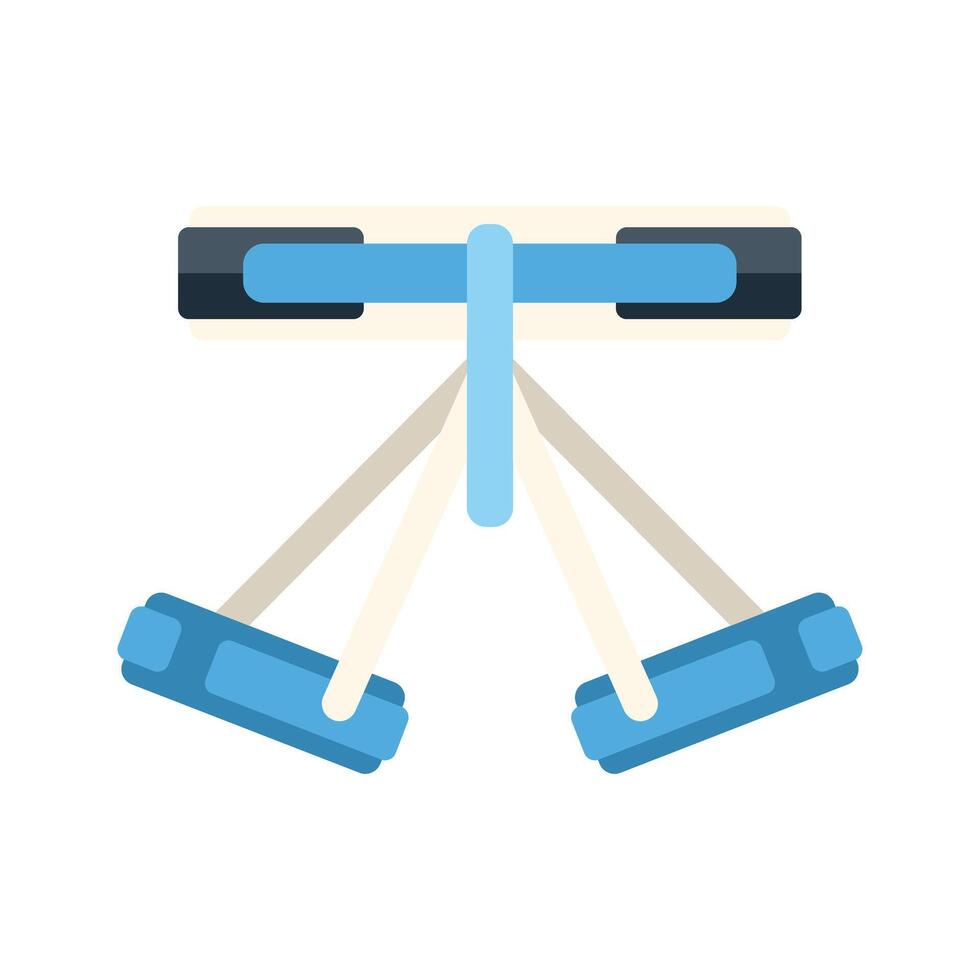 Playground seesaw balancing on metal bar with blue seats vector