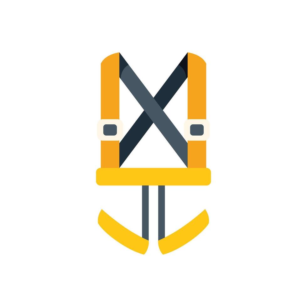 Safety harness icon showing straps and buckles for construction workers vector