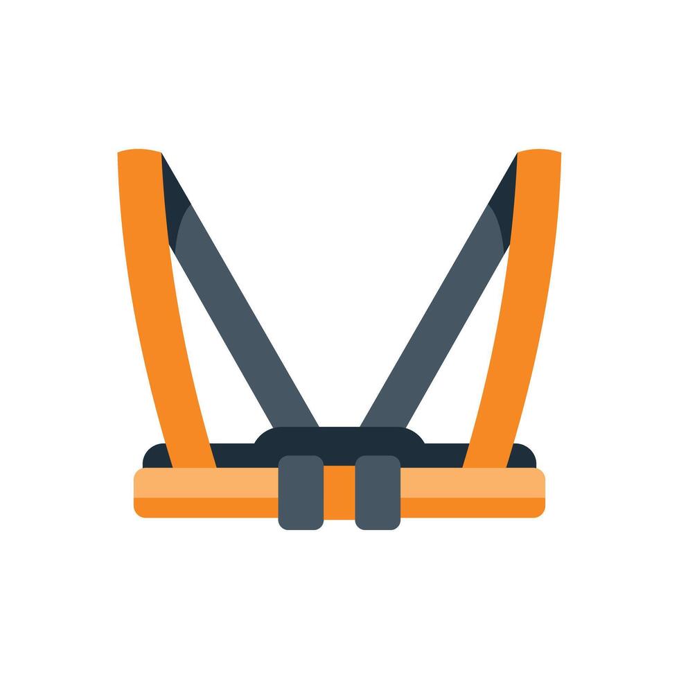 Safety harness keeping workers safe on construction site vector