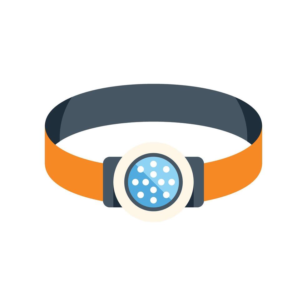 Headlamp with elastic headband for hands free lighting vector