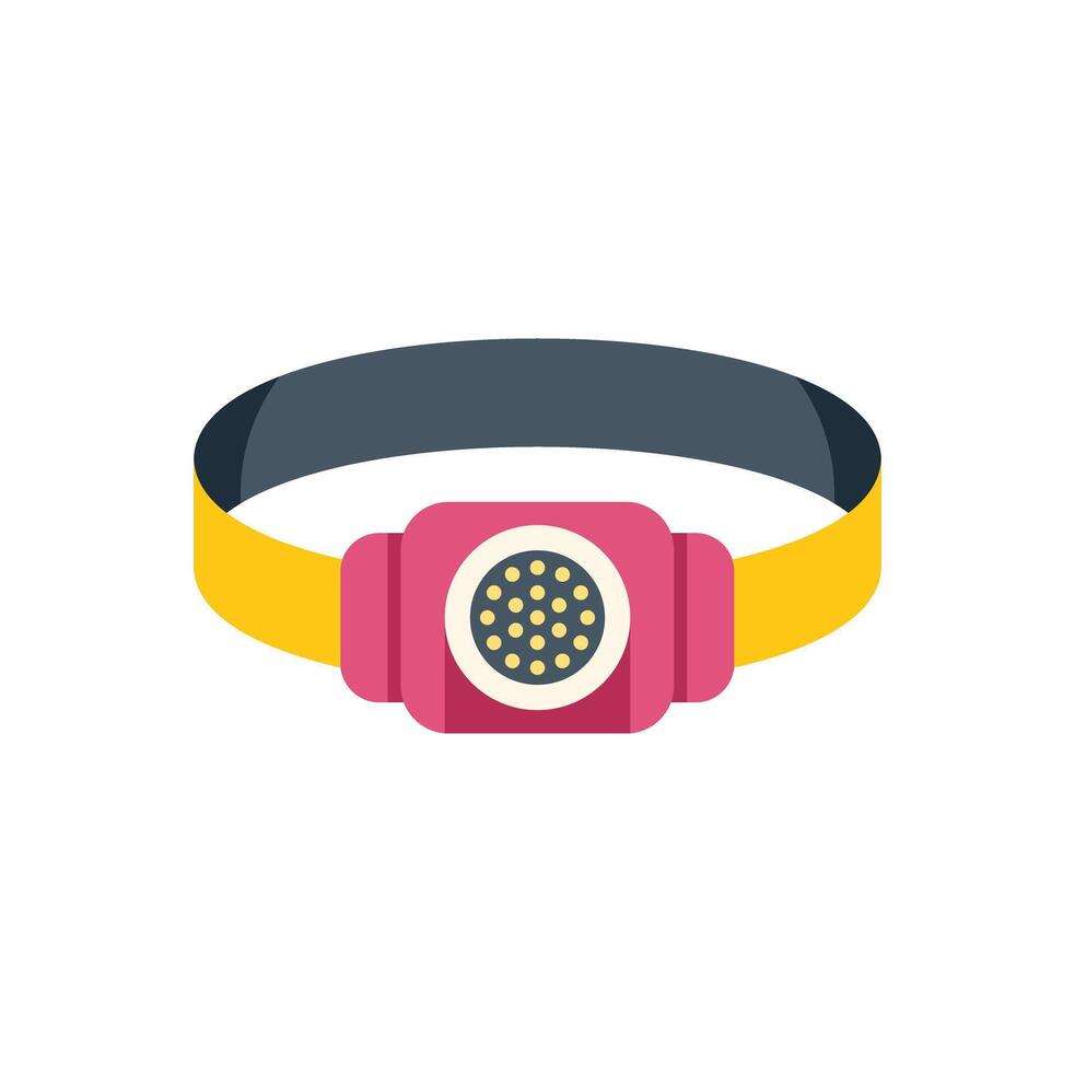 Headlamp with elastic headband for hands free lighting vector