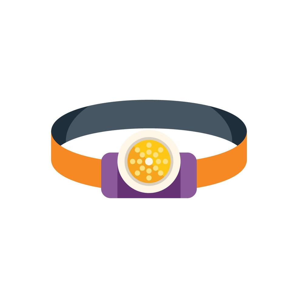 Elastic headlamp with light bulbs for darkness illumination vector