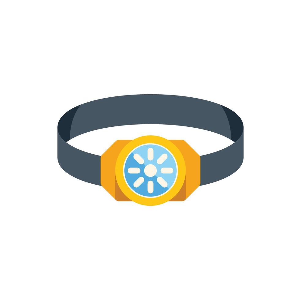 Headlamp flashlight for outdoor activities and adventures vector