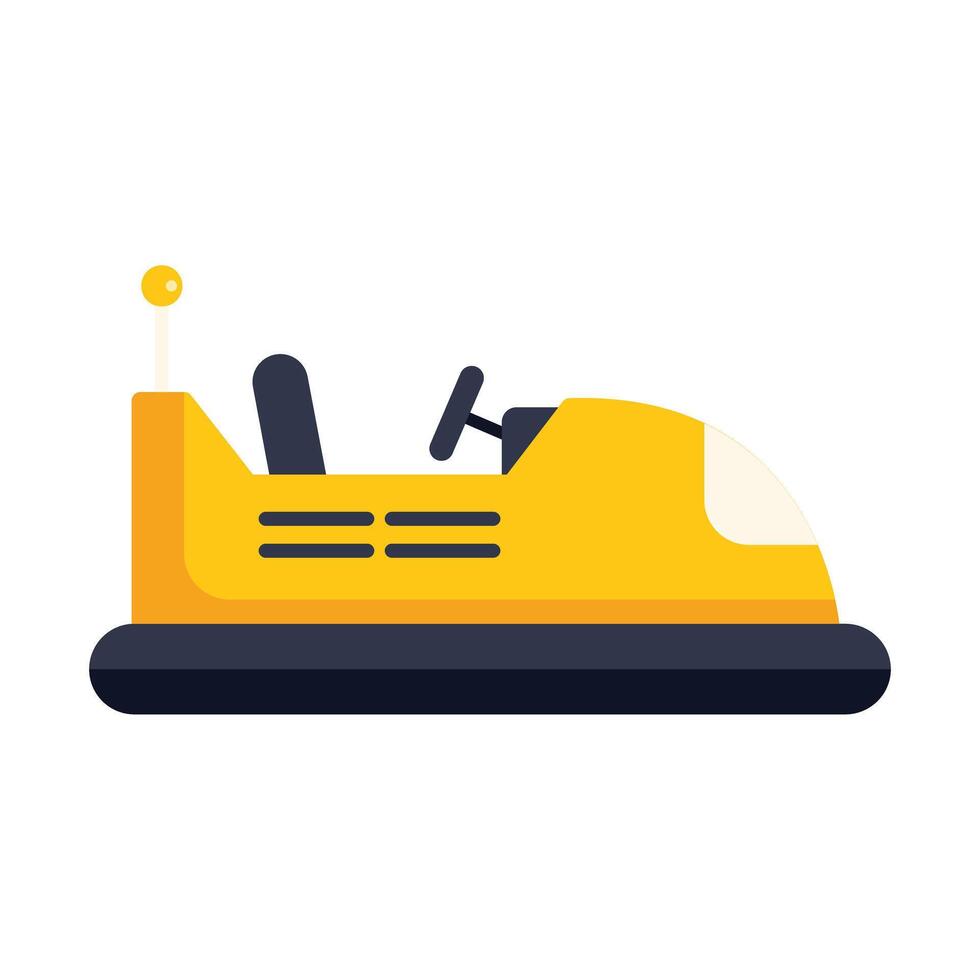 Yellow bumper car standing still on white background vector