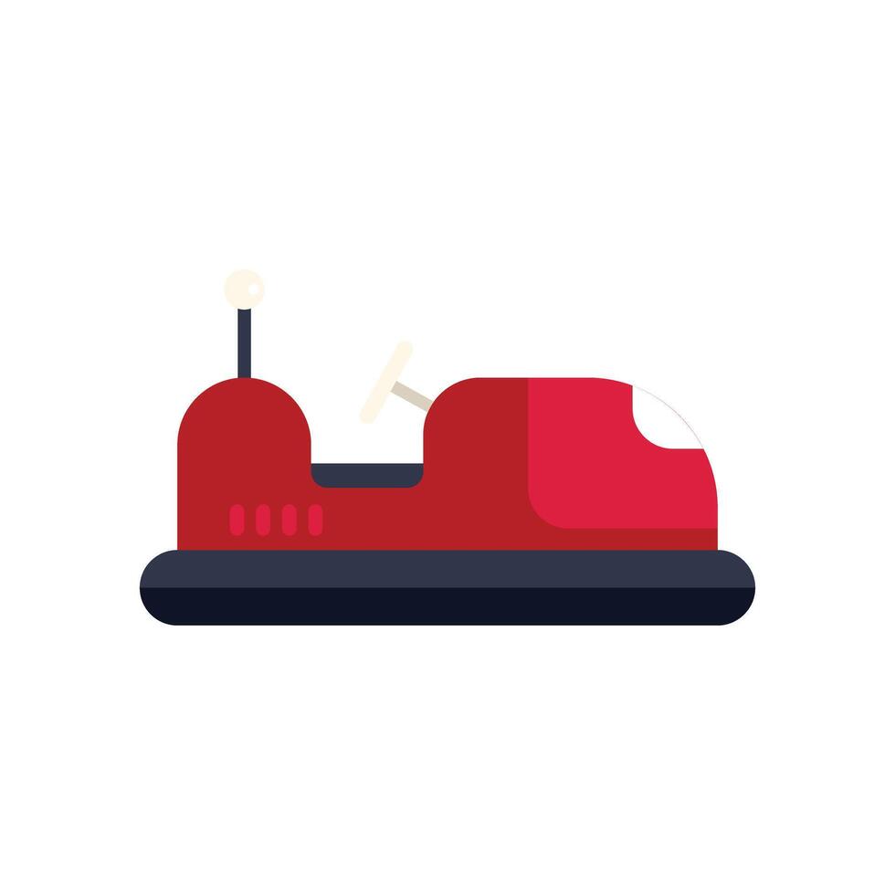 Red bumper car standing still on white background vector