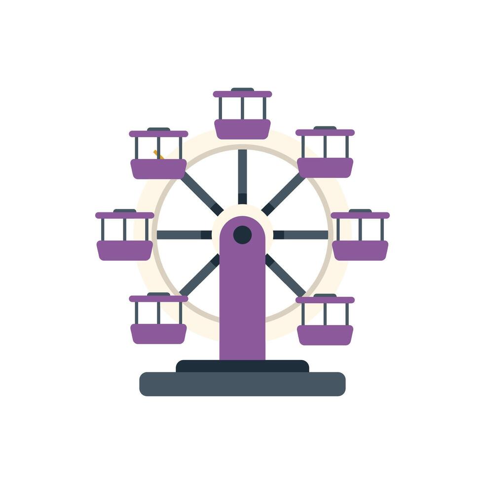 Ferris wheel rotating at amusement park on white background vector