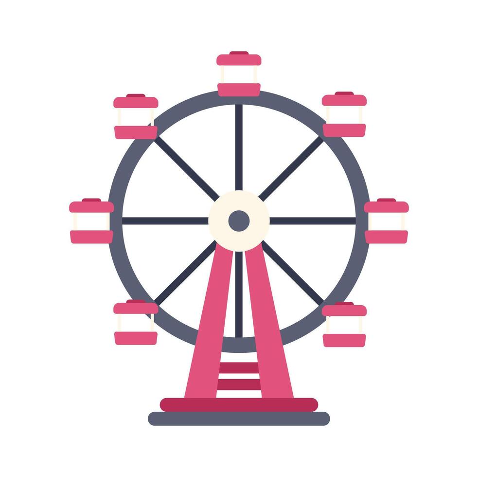 Ferris wheel standing on white background representing entertainment and amusement park vector